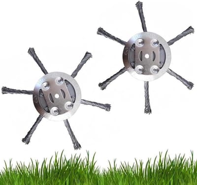 Onkruidborstel Set - Trimmerkop Staaldraad - Onkruid Verwijderen - Snelle Montage Zonder Gereedschap - 15 cm Diameter - Staal