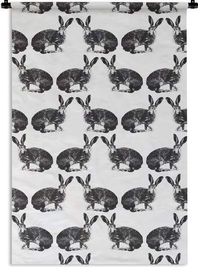 Wandkleed - Wanddoek - Vintage - Design - Konijn - Dieren - 120x180 cm - Wandtapijt