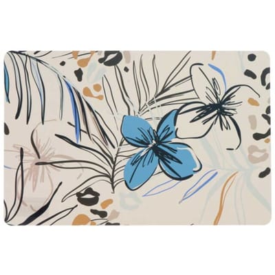 Unique Living Placemat/onderlegger - 1x - blad/bloem motief - 44 x 28 cm - tafeldecoratie