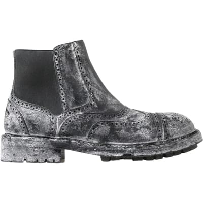 Brogue Chelsea Boots Versleten Leer