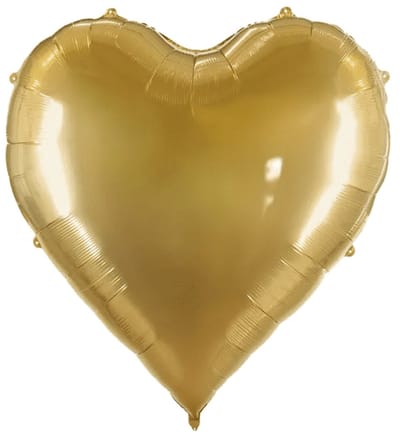 PartyDeco - Folieballon hart goud XXL - 136 x 129 cm