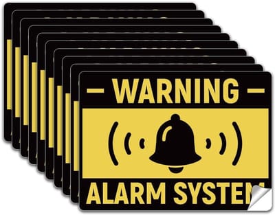 Waarschuwings Stickers - Alarm Borden - Beveiliging Melding - Waterdicht PVC Materiaal - 18 x 13 cm - Gemengde Kleuren