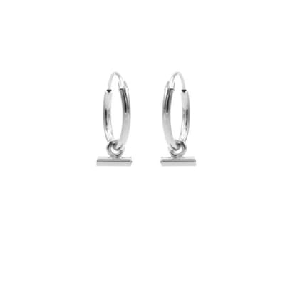 Karma symbols Oorring horizontaal tube zilver M2974