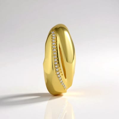 Cavill - Zilveren hanger - 925 Sterling zilver verguld - 20 witte topaas stenen 0,328 ct - elegante ronde hanger 38x17 mm