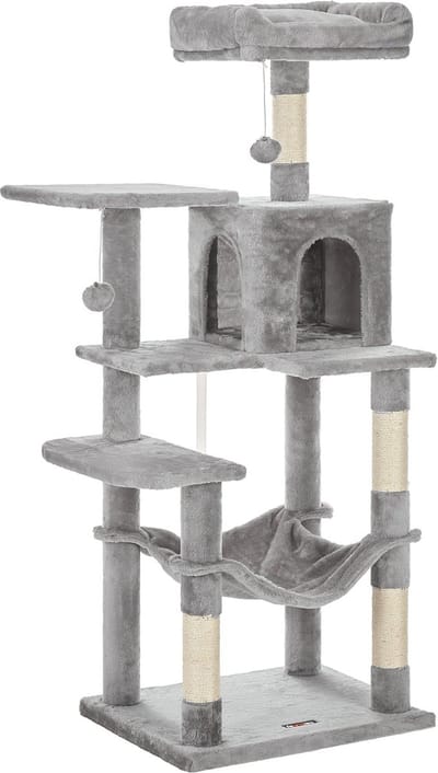 Krabpaal met Hangmat - Kattenboom - Lichtgrijs
