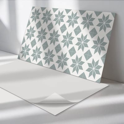 Wallfluent Vinyl Wandpaneel - Geometrische bloemenpatronen Zelfklevende Wandbekleding - 120 cm x 60 cm - Grijs Vinyl Wandpaneel - 1 stuk - Rechthoekig Wandbekleding Vinyl - Texturen Wandpaneel - Wandpaneel PVC - Wandpaneel Keuken en Badkamer