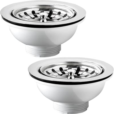 Afvoergarnituur Spoelbak - Gootsteen Afvoer - Keuken Werkzaamheden - Met Uitneembare Mand - 90mm Boring - Roestvrij Staal