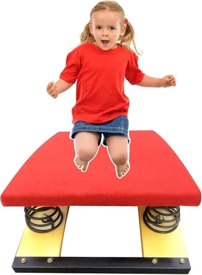 Springplank Kinderen - Gymnastiek Plank - Spring Oefeningen - Stalen Veren Constructie - 50x80x20 cm - Rood