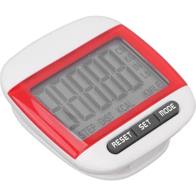 Oudere Stappenteller LCD-Scherm Helder Scherm Nauwkeurige Loop-Stappenteller met ClipRood rood