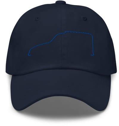 De2pktjes - Premium Chino Pet – Silhouette Collectie: Citroën Acadiane Lijnkunst - Navy