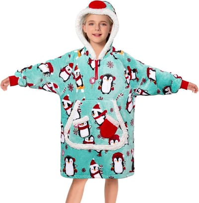 Warme Fleece Deken met Mouwen en Capuchon voor Kinderen - Zacht en Oversized