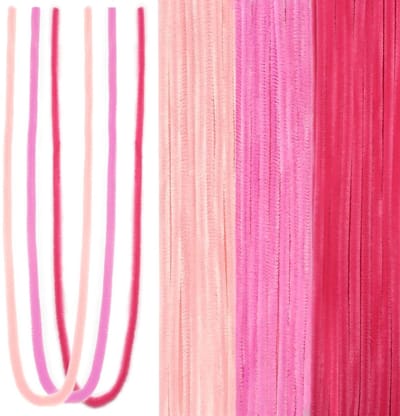 Knutseldraad - Chenilledraad Pijpenragers - Creatief Knutselen - Buigzaam Materiaal - 300 Stuks 60cm - Roze Variaties