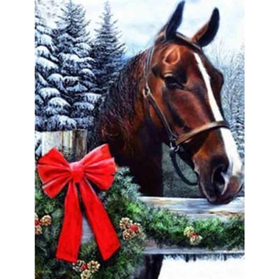 Diamant broderie animal point de croix bricolage diamant peinture cheval série décoration de la maison 20X30CM gray