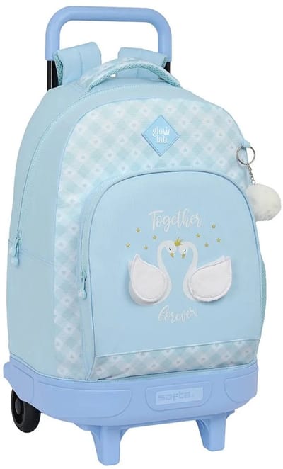 Schoolrugzak met Wielen Glow Lab Cisnes Blauw 33 X 45 X 22 cm