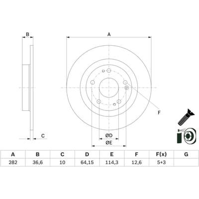Remschijf BOSCH 0 986 479 G90 achter, volledig, 1 Stuk