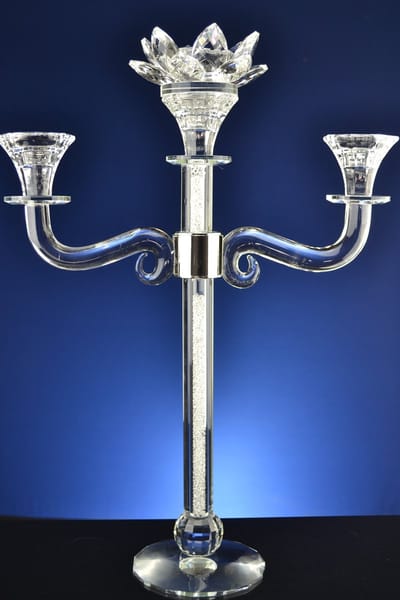 Luxe Kristallen Kandelaar 3-Arms – Elegante Kaarsenhouder met Facetgeslepen Kristal | Model 060
