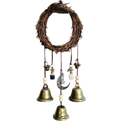 Wanddecoratie Windgong Bidden voor Zegeningen Bel Deur Talisman Hekserij Decoratief Hanger black