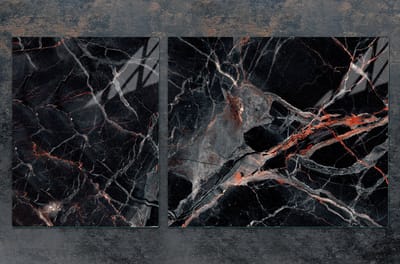 TMK ArtDeko Serie - Snijplank en Beschermplaat - Glas - 100x52cm - Marmereffect