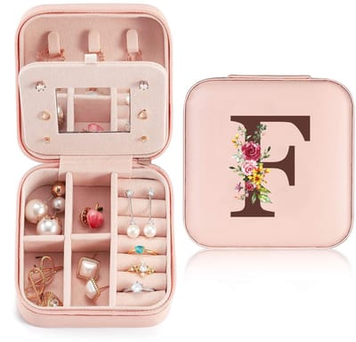 Dailygoods- Sieradendoosje Klein - Reisopbergdoos - PU-leer - Sieradenopslag Dames - Cadeau voor Meisjes - Compact met Vakken - Juwelenkistje