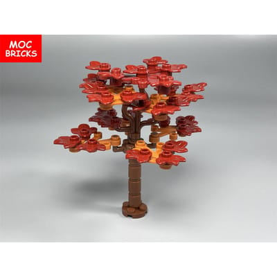 MIJN EIGEN CREATIE Blokken Esdoornblad Plant Bos Meer Boom Rivieren Natuurlijk Landschap Vier Seizoenen Stad Huis Decoraties Bouwstenen Speelgoed