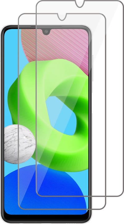 2x Screenprotector Glas geschikt voor Samsung Galaxy M22 - Beschermglas Screen Protector Glas