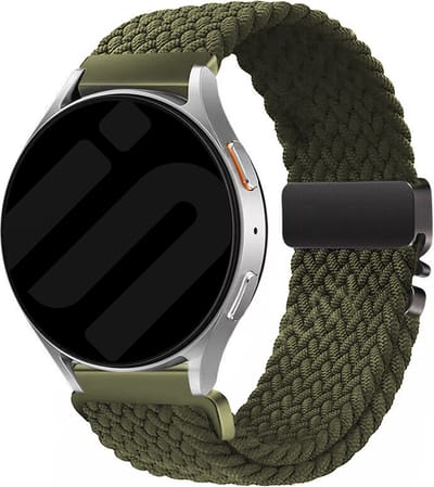 Strap-it Nylon Bandje 20mm met Parachutesluiting – geschikt voor Samsung Galaxy Watch 7 40 & 44mm/ 6 (Classic)/ 5 (Pro)/ 4 (Classic)/ 3 41mm/ Active (2)/ 1 42mm/ FE/ Withings ScanWatch 2 42mm/ Garmin Vivoactive 5/3/ Polar Pacer/ Ignite 1/2/3 – Groen