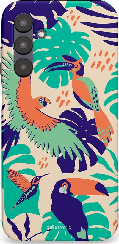 Casetastic Hoesje Geschikt voor Samsung A25 - Stijlvolle Beschermende Duo-layer Case - Tropische Vogels