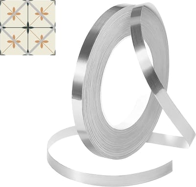 Zelfklevend Flexibel PVC Profiel voor Keuken en Badkamer - 50 m x 10 mm - Afwerking in Zilver, Waterdicht en Duurzaam