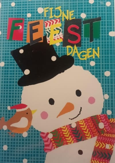 5 Kerst Nieuwjaars Wenskaarten - Fijne Feestdagen - Sneeuwpop - Christmas - Weihnachten - Noel - Rechthoek 11,5x17cm - Met Envelop - Art of Cards