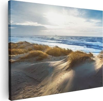 Artaza Canvas Schilderij Duinen - 40x30 cm - Klein - Wanddecoratie Strand En Zee - Muurdecoratie Zeezicht - Kamer Accessoires Woonkamer