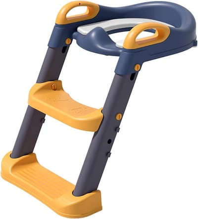 Potty Training Toilet Seats met Voor Splash Guard, Verstelbare Stapladder en Zachte PVC Zitting voor Jongens en Meisjes, Ideaal voor Zindelijkheidstraining