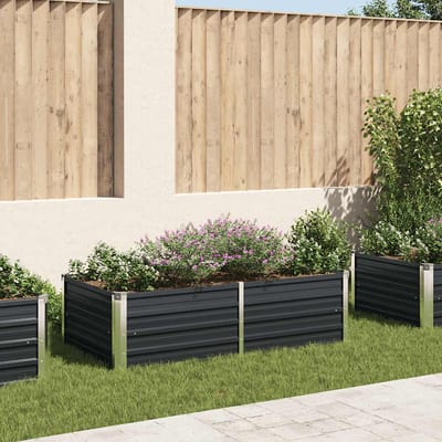 vidaXL - Plantenbak - verhoogd - 160x80x45 - cm - gegalvaniseerd - staal - antraciet