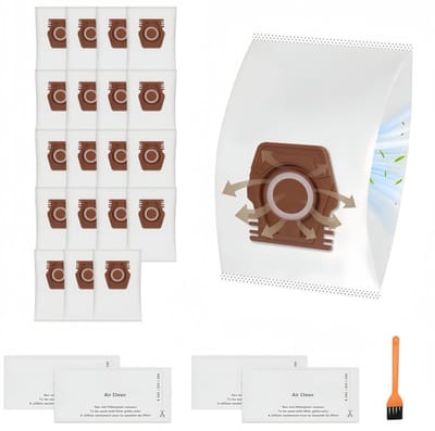 23 stuks - Erbij betrekken20 stofzakken - 2 sets filterkatoen en een borstel - compatibel met Miele Hoover Pure CO-stofzuigerzakken voor Guard M1 S8380 Flex Parquet Silence Performance Cat & Dog-serie