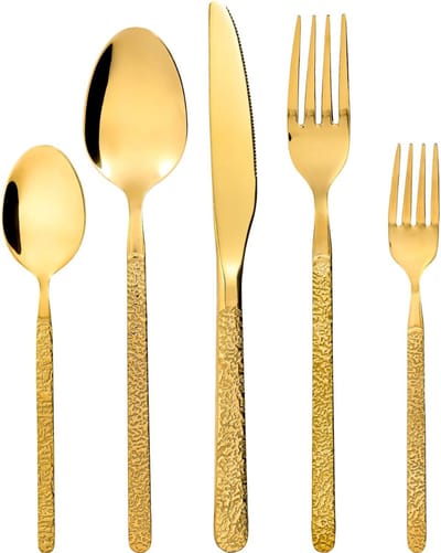 Bestekset 12 Persoons - Vaatwasserbestendig - RVS - Goud