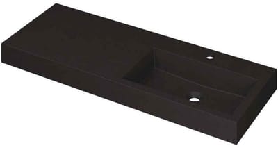 INK Momento Wastafel Quartz Wasbak Rechts met 1 Kraangat - 1200x450x90 mm - Quartz Zwart