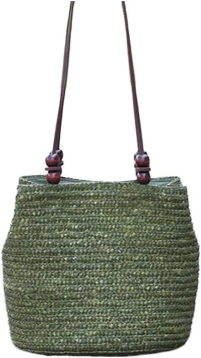 Strandtas Gevlochten - Zomer Schoudertas - Casual Shoppen - Handgemaakt Design - 33 x 30 cm - Natuurlijk