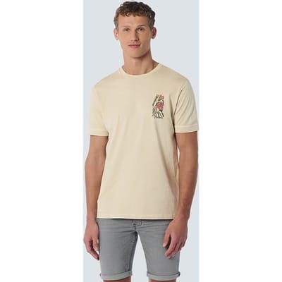 No Excess T-shirt Crewneck Placed Prints Garment Dyed Slub Cement Maat: XXL | T-shirts met Print Outlet | Heren | Beige