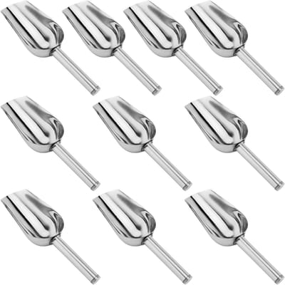 Set van 10 duurzame metalen scheppen voor ijs, suiker en bloem - Perfecte maat voor snoep en bakproducten