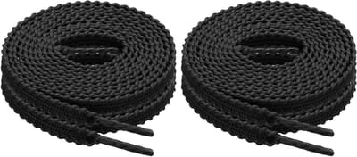 2 paar platte veters 160 cm voor sportschoenen, sneakers, hardlopen en trekking, zwart voor mannen en vrouwen