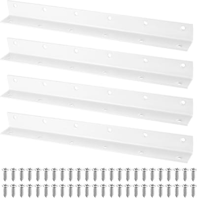 Stevige metalen L-beugels voor het bevestigen van meubels en planken, inclusief schroeven, 275 x 25 x 25 mm