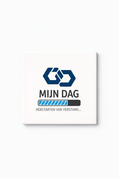 Grappige “Mijn Dag Herstart Mijn Verstand” Keramische Tegel – Tech Laadbalk Quote Tegel – Humor Kantoor Wanddecoratie Cadeau