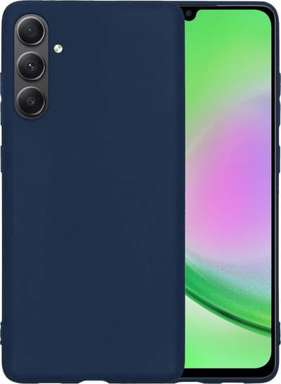 Hoesje - Geschikt voor Samsung Galaxy A34 - Sterk & Shockproof - Hoes Cover - Siliconen Case - Telefoonhoesjes - Donkerblauw