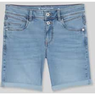 regular fit korte jeans met knoopdetail