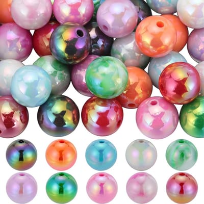 Kralen acryl kralen bulk 16mm grote ronde kralen ondoorzichtige kleurrijke AB kleur ambachtelijke kraal dikke bubble kauwgom kralen kralen brok plastic kraal voor sieraden maken
