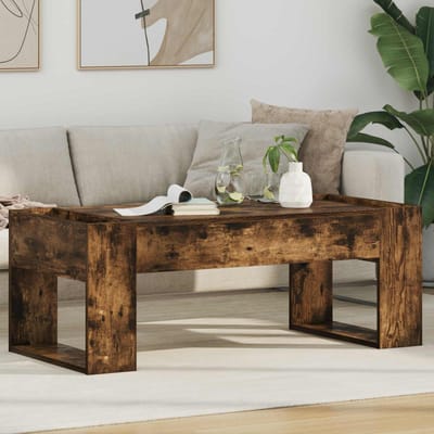 vidaXL - Salontafel - Rook - Eiken - 110 - x - 50 - x - 41 - cm - Bewerkt - hout