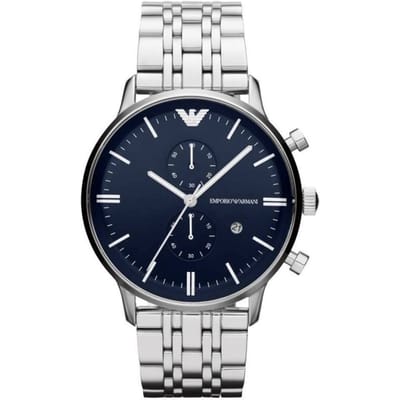Emporio Armani AR1648 Blauwe Wijzerplaat Chronograaf Herenhorloge 43mm blauw