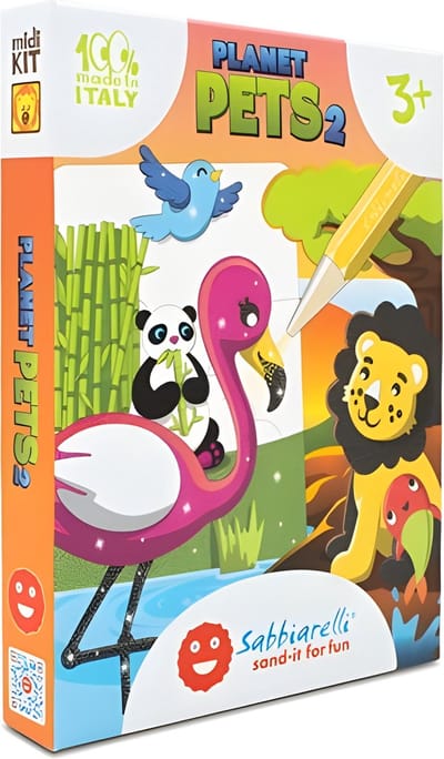 Sabbiarelli zandschilderen set - creatieve dieren knutselset voor kinderen.