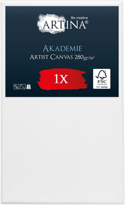 Artina Akademie â€“ Schilderdoeken Canvas 60x100 cm â€“ Spieraam van FSCÂ® Hout â€“ Wit Canvas 100% Katoen â€“ 280 g/m151
