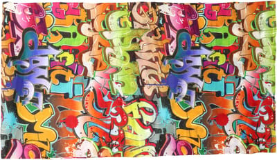 Haarsoires Haarband Multifunctioneel 45x25cm - Graffiti Patroon - Multicolor - Elastische Stof - Bandana Col Nekwarmer - Sport Outdoor Casual - Unisex