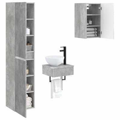 vidaXL - Badkamermeubel - Set - 3 - st - Betongrijs - 33 - x - 34,5 - x - 160 - cm